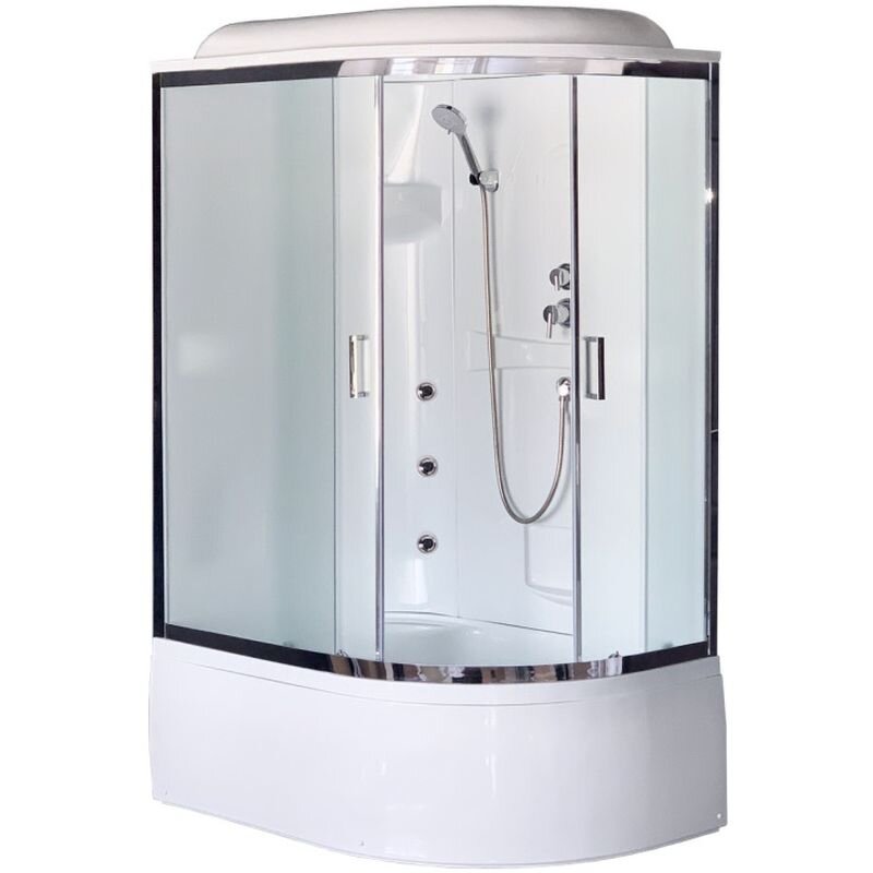 Изображение товара Душевая кабина Royal Bath RB8120BK2-M-CH L/R 120 x 80 x 217 см, двери матовые, задние стенки белые, хром