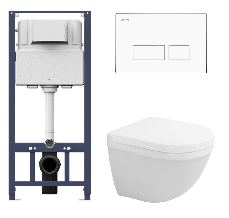 Изображение товара Инсталляция Am.Pm с унитазом Duravit STARCK 3, подвесной, фарфор, белый