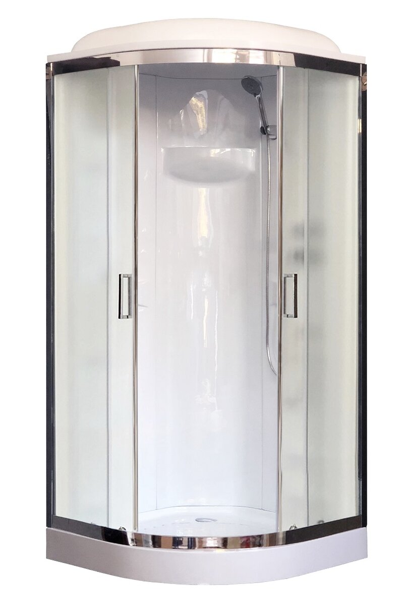 Изображение товара Душевая кабина Royal Bath RB90HK1-M-CH 90x90 см с тропическим душем и матовыми дверями