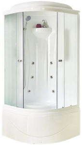 Изображение товара Душевая кабина Royal Bath RB90BK2-M-CH 90 x 90 см, двери матовые, задние стенки белые, хром