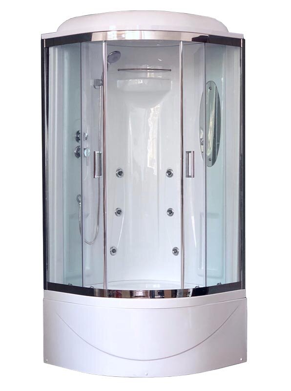 Изображение товара Душевая кабина Royal Bath RB90BK2-T-CH 90x90 см с гидромассажем и высоким поддоном