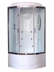 Изображение товара Душевая кабина Royal Bath RB90BK2-T-CH 90 x 90 см, двери прозрачные, задние стенки белые, хром