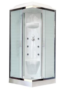 Изображение товара Душевая кабина Royal Bath RB90HP7-WC-CH 90 x 90 см, двери матовые, задние стенки белые, белый Изображение товара Душевая кабина Royal Bath RB90HP7-WC-CH 90 x 90 см, двери матовые, задние стенки белые, белый