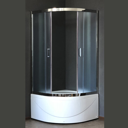 Изображение товара Душевой уголок Royal Bath RB90BK-C-CH с поддоном 90 х 90 x 198 см четверть круга, стекло матовое, хром