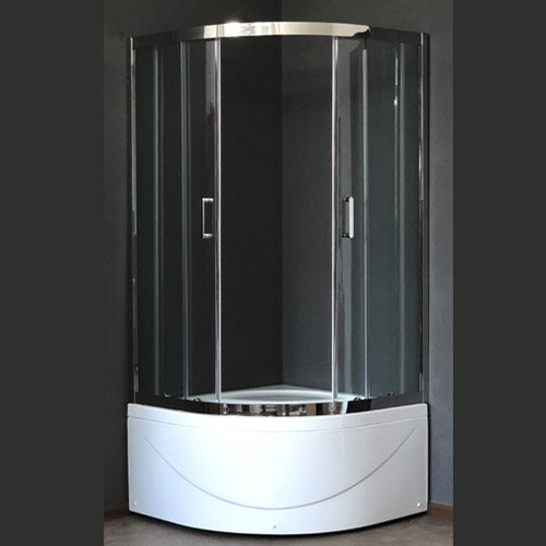 Изображение товара Душевой уголок Royal Bath RB90BK-T-CH 90x90 см четверть круга стекло хром