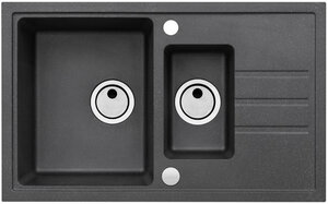Изображение товара Кухонная мойка Alveus Intermezzo 70 из композит Granital черный матовый с двумя чашами