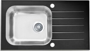Изображение товара Кухонная мойка Alveus Vitro 10 1114558 черная нержавеющая сталь с стеклом