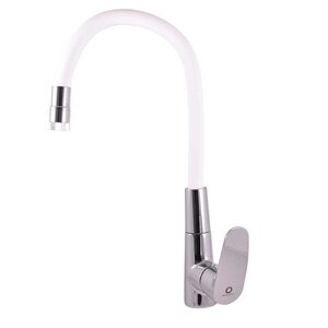 Изображение товара Смеситель для кухонной мойки Rav-Slezak Amur AM719.5/11B, с гибким изливом и душем, хром/белый