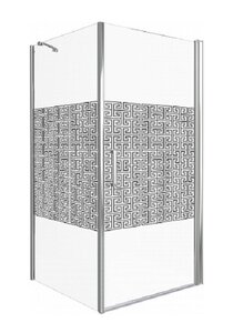 Изображение товара Душевое ограждение Good Door Fantasy CR -80-F-CH, 80 х 80 х 185 см, стекло прозрачное с зеркальным рисунком, хром, ФА00005