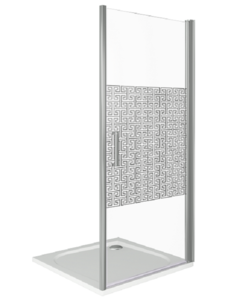 Изображение товара Душевая дверь в нишу Good Door Fantasy DR-80-F-CH, 80 х 185 см, стекло прозрачное с зеркальным рисунком, хром, ФА00003