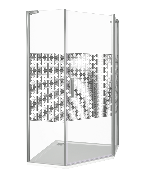Изображение товара Душевое ограждение Good Door Fantasy PNT 90x90 см с зеркальным рисунком хром Россия