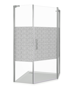 Изображение товара Душевое ограждение Good Door Fantasy PNT -90-F-CH, 90 х 90 х 185 см, стекло прозрачное с зеркальным рисунком, хром, ФА00002