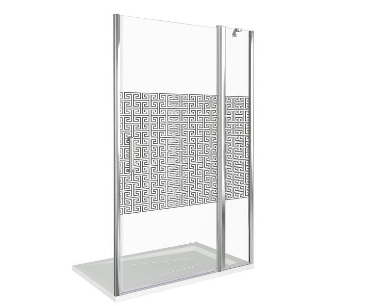 Изображение товара Душевая дверь в нишу Good Door Fantasy WTW-130-F-CH 130 х 185 см стекло с зеркальным рисунком хром