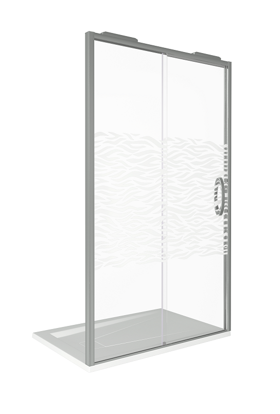 Изображение товара Душевая дверь в нишу Good Door Antares WTW-110-W-CH 110 х 195 см, АН00009, стекло прозрачное с рисунком Волна, хром