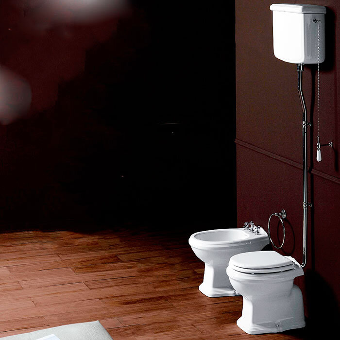 Изображение товара Напольный унитаз Simas Arcade AR801bi с высоким бачком безободковый ретро стиль