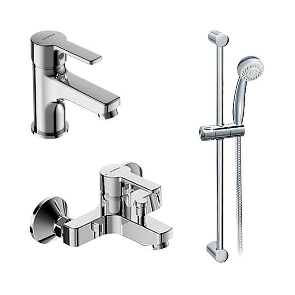 Изображение товара Комплект смесителей Vidima Uno Short BA376AA для ванны умывальника и душа