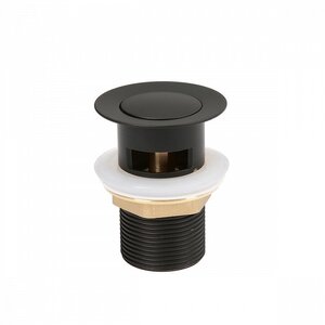 Изображение товара Донный клапан Iddis Slide с переливом для умывальника, черный, автоматический