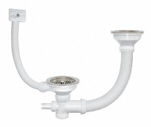 Изображение товара Сифон Iddis для кухонной мойки 2-х чашевой хром 021UPS0i84