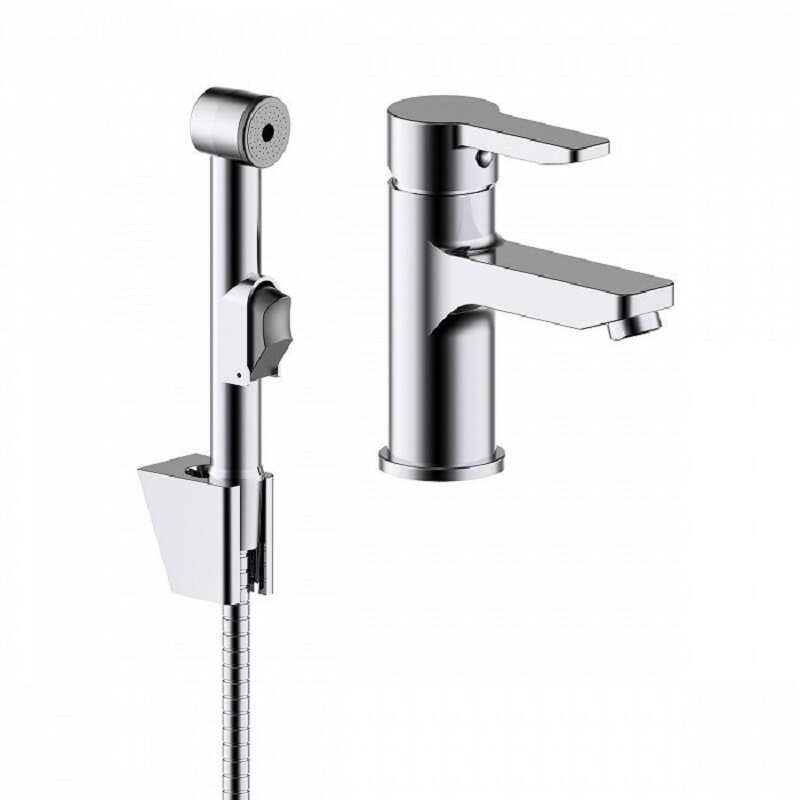 Изображение товара Смеситель для умывальника с гигиеническим душем Iddis Sena SENSB00i08 хром 10 лет гарантия