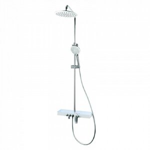 Изображение товара Душевая система Iddis Shelfy SHESB3Fi06 хром однорычажная с верхним душем и шлангом из нержавеющей 
