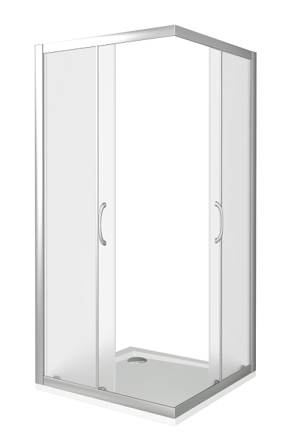 Изображение товара Душевое ограждение Good Door Latte CR -80-G-WE, 80 х 80 х 185 см, стекло матовое Грейп, белый, ЛА00018