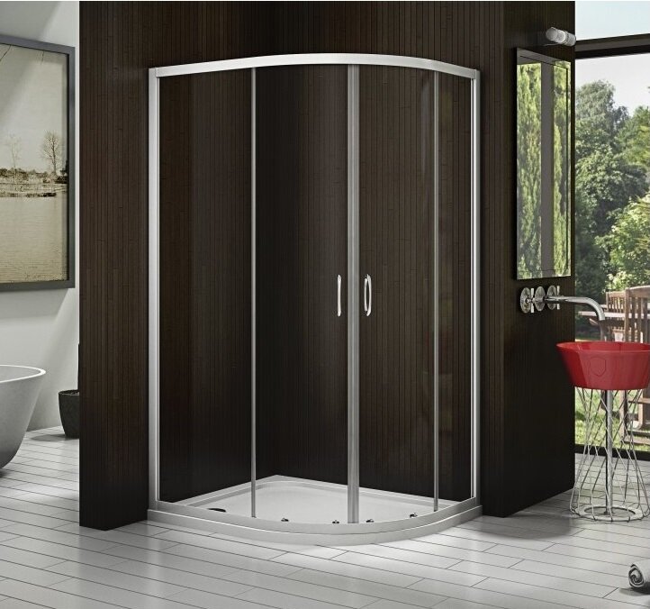 Изображение товара Душевое ограждение Good Door Latte R-120-C-WE, 120 х 80 х 185 см, стекло прозрачное, белый, ЛА00004