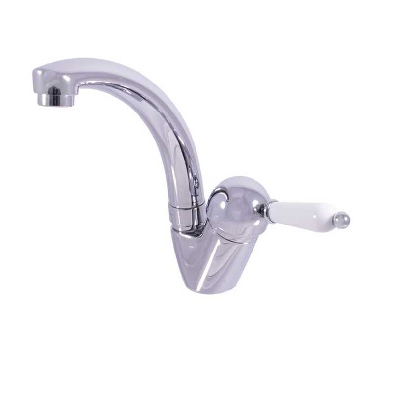 Изображение товара Смеситель Rav-Slezak L506.5/2 для раковины — хром/белый, ретро-стиль, 1 отверстие