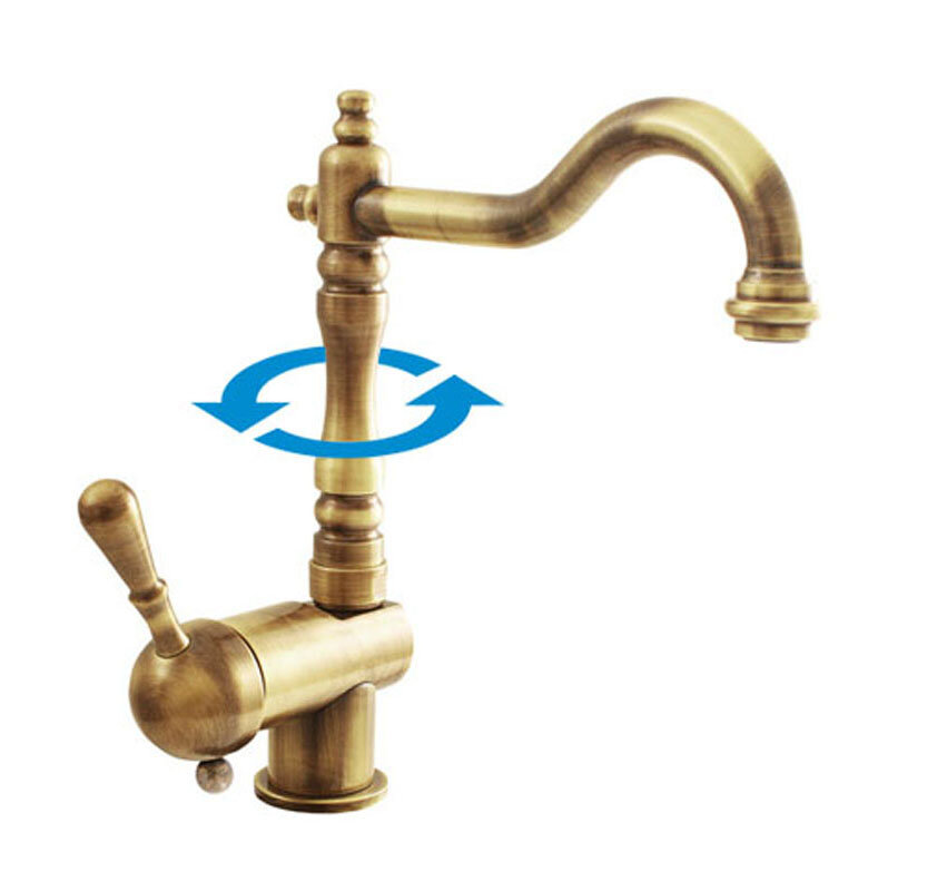 Изображение товара Смеситель для раковины Rav-Slezak Labe L408.5/8SM бронза однорычажный с поворотным изливом