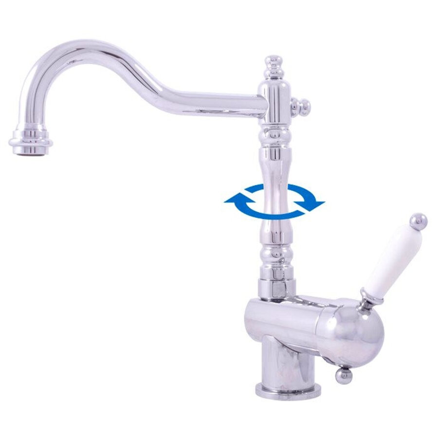 Изображение товара Смеситель для раковины Rav-Slezak Labe L508.5/8 хром белый однорычажный