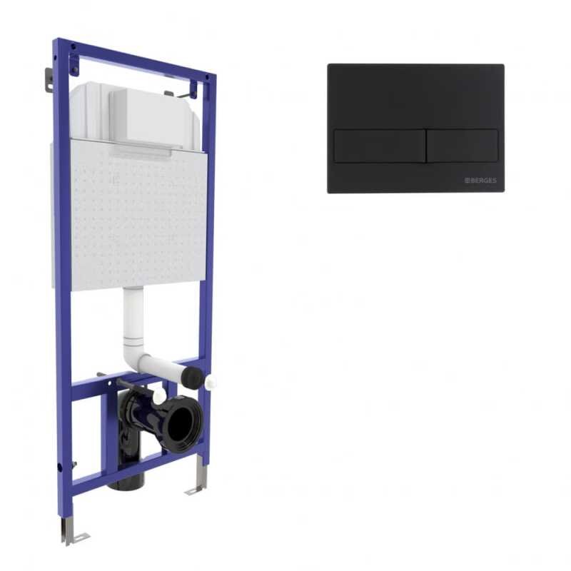 Изображение товара Инсталляция Berges Novum L5 черный Soft Touch для подвесного унитаза