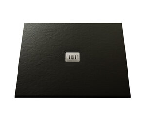 Изображение товара Поддон Acquabella Base 90 x 90 см квадратный, из искусственного мрамора с сифоном и решеткой, цвет черный