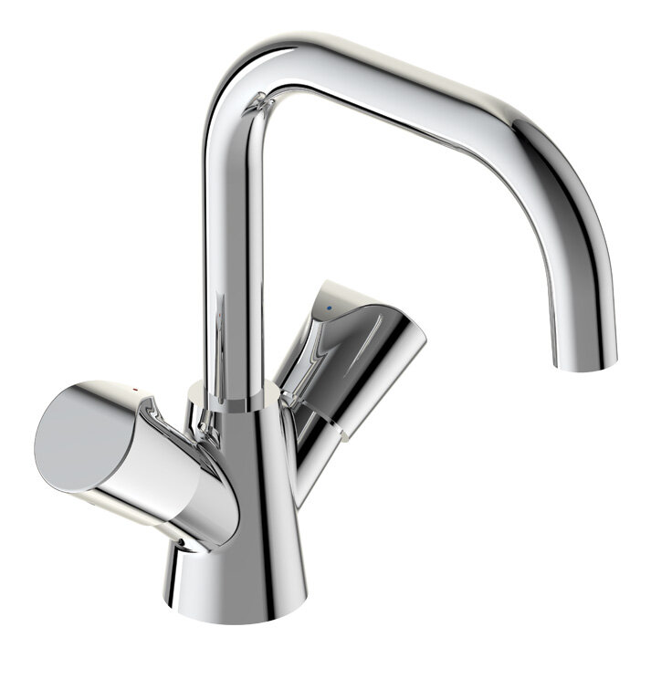 Изображение товара Смеситель для раковины Vidima Neo BA332AA хром двухвентильный 360° поворотный излив