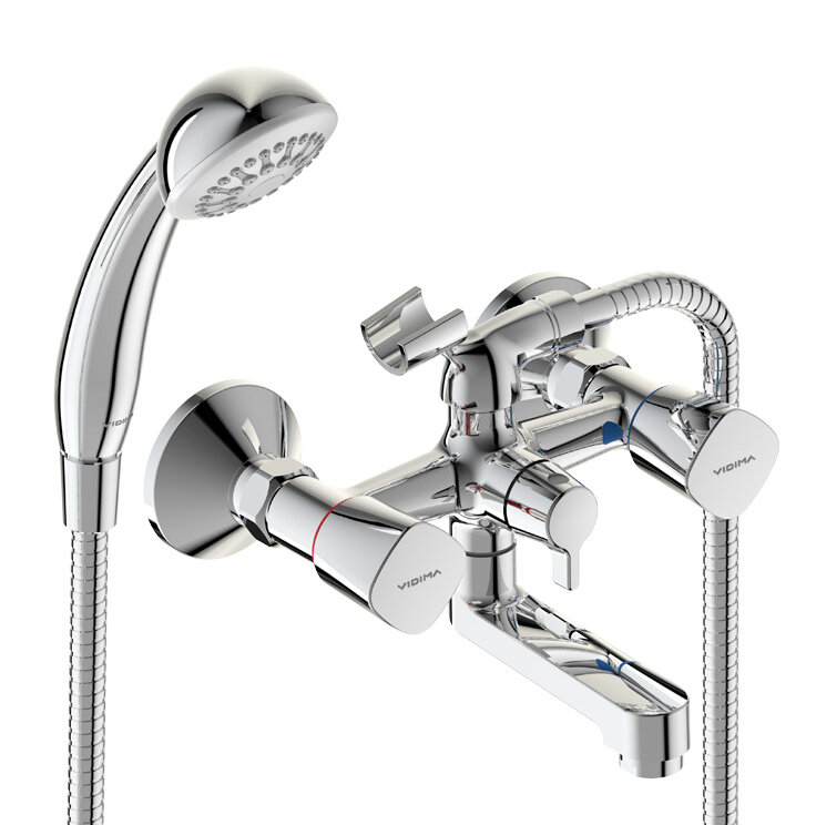 Изображение товара Смеситель для ванны и душа Vidima Quadro BA344AA хром Ду 2 отверстия