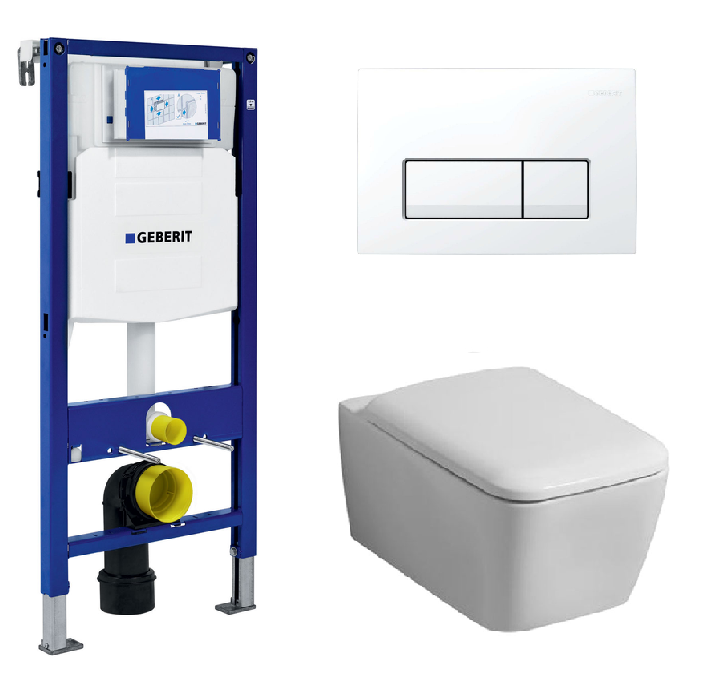Изображение товара Инсталляция Geberit с безободковым унитазом Rimfree и сиденьем микролифт