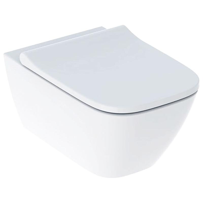 Изображение товара Подвесной безободковый унитаз Geberit Smyle 500.683.00.2 Square Rimfree, крышка микролифт