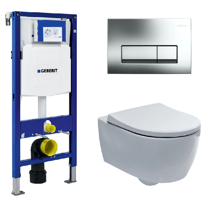 Изображение товара Инсталляция Geberit с безободковым унитазом Geberit iCon Rimfree 204060000, сиденье микролифт, комплект 332851