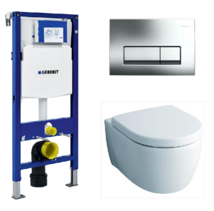 Изображение товара Инсталляция Geberit с безободковым унитазом Geberit iCon Rimfree 204060000, сиденье микролифт, комплект 332852
