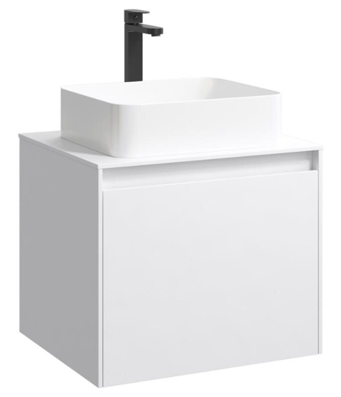 Изображение товара Тумба под раковину Aqwella Mobi 60 см, фасад белый, корпус белый, MOB0706W+MOB0106W