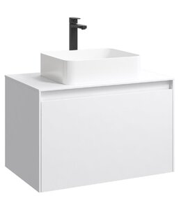 Изображение товара Тумба под раковину Aqwella Mobi 80 см, фасад белый, корпус белый, MOB0708W+MOB0108W