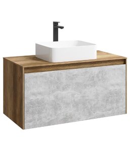 Изображение товара Тумба под раковину Aqwella Mobi 100 см с двумя ящиками и сифоном