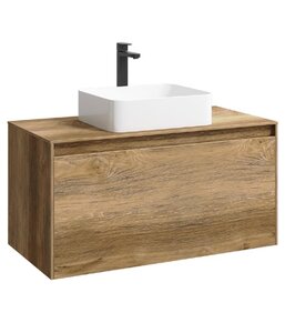 Изображение товара Тумба под раковину Aqwella Mobi 100 см, фасад дуб балтийский, корпус дуб балтийский, MOB0710DB+MOB0110DB