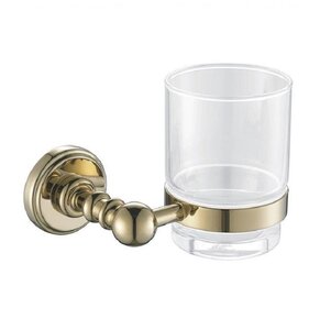 Изображение товара Стакан для щеток с держателем Aquanet 4684, золото (189282)