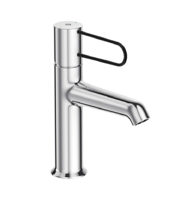 Изображение товара Смеситель для раковины Jacob Delafon Odeon Rive Gauche E21029-BLV-CP, хром, ручка черная