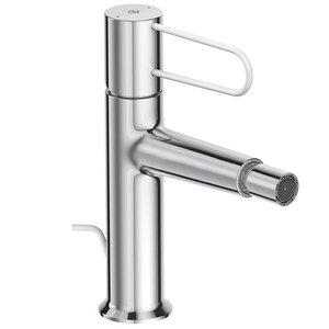 Изображение товара Смеситель для биде Jacob Delafon Odeon Rive Gauche E21033-00-CP с донным клапаном, хром, ручка белая