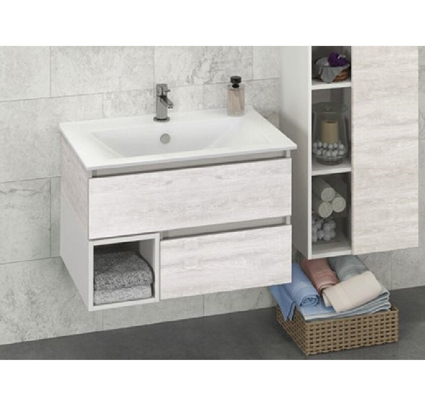 Изображение товара Подвесная тумба с раковиной Comfortу Турин 75 см белая для ванной