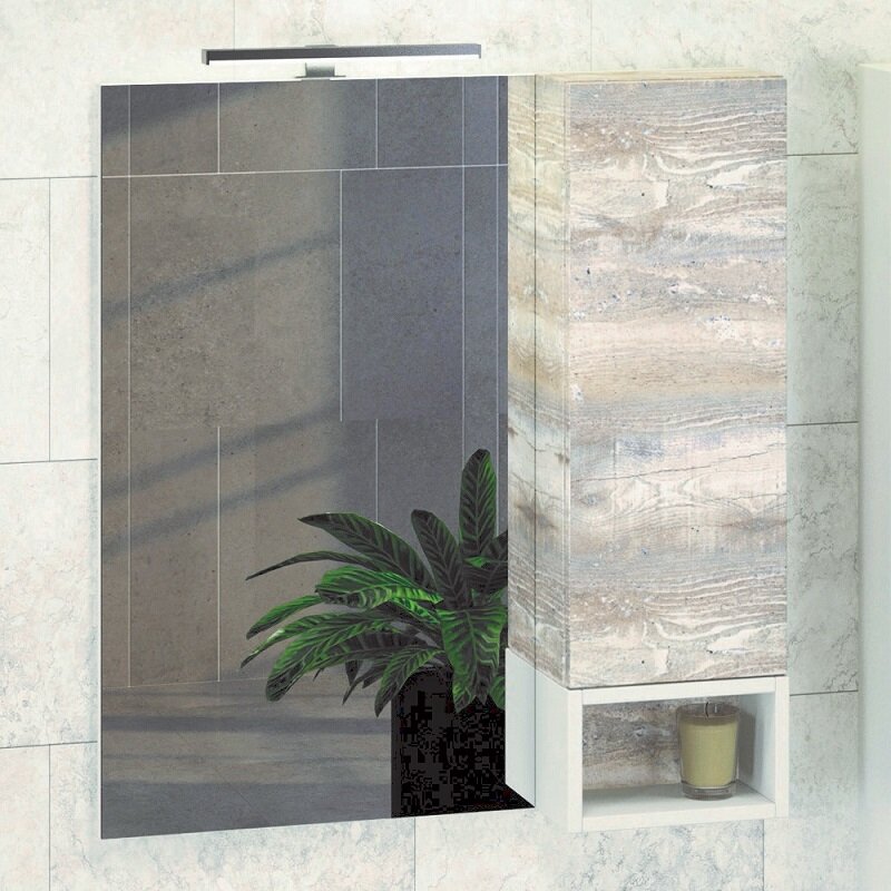 Изображение товара Зеркальный шкаф Comfortу Турин 75 см правый дуб бежевый