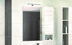 Изображение товара Зеркальный шкаф Comfortу Прага, 75 см, правый, дуб, белый, 00004144199 (00004144199CF)