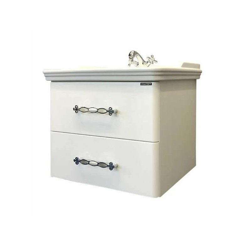 Изображение товара Подвесная тумба с раковиной Comfortу Неаполь 80 см белый глянец