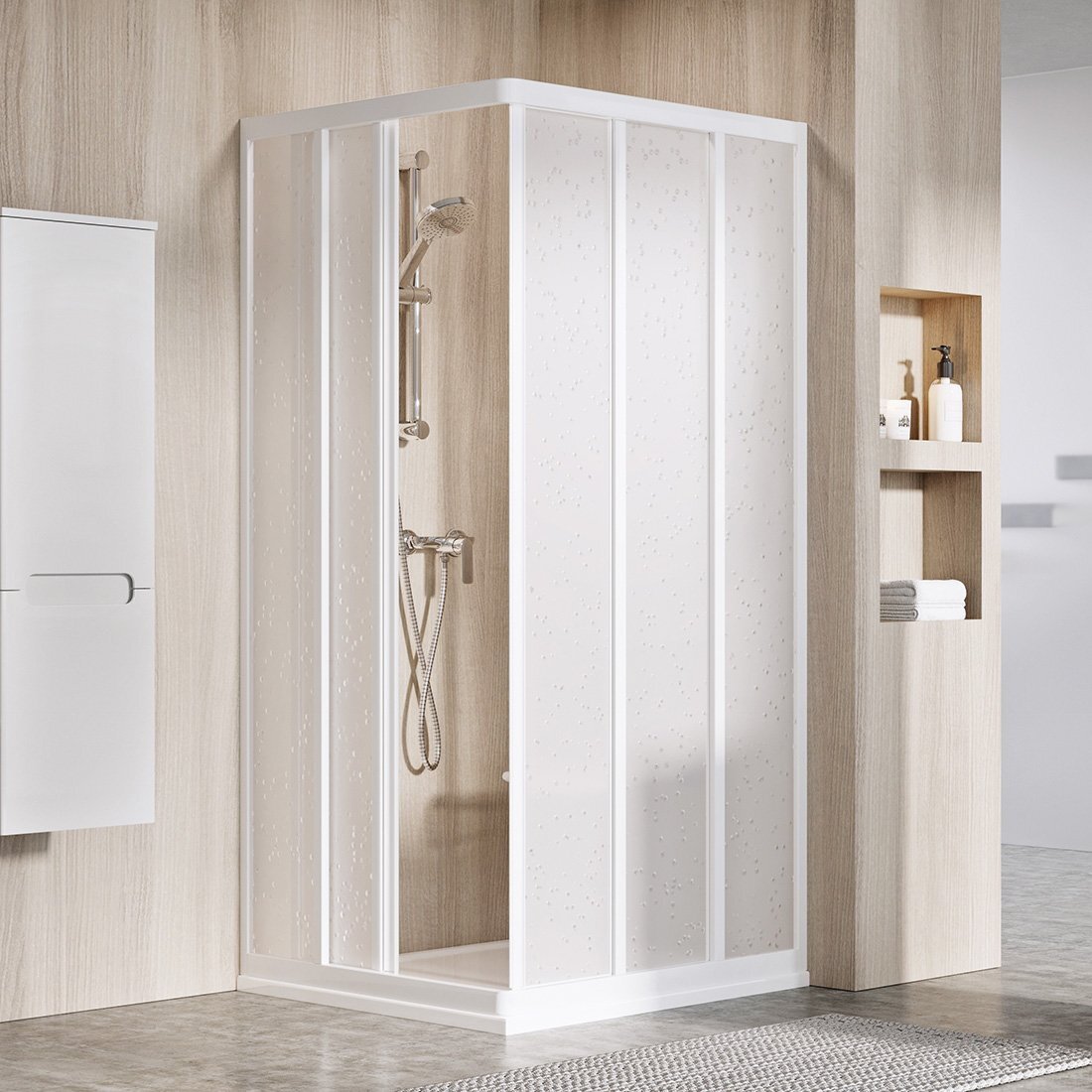 Изображение товара Душевой уголок Ravak Supernova ASRV3 + ASRV3, 75 x 75 см, профиль белый, витраж перл полистирол, 15V3010211/15V3010211