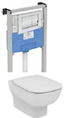 Изображение товара Инсталляция Ideal Standard с унитазом Esedra AquaBlade T386001, сиденье микролифт, комплект (T387301)